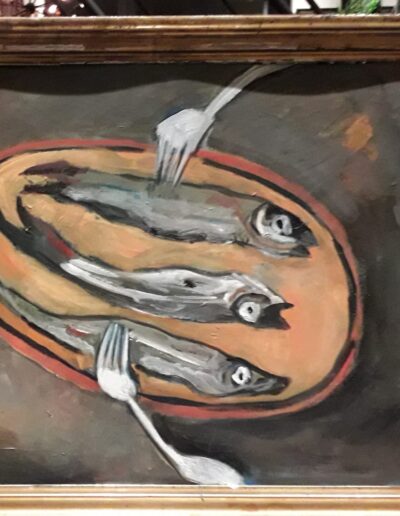 Fishes, acryl op paneel, 47x57